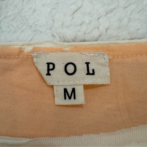 POL Cream and Peach Oversized Patch Star Raglan Long Sleeve Top, Medium NWOT - Picture 4 of 5